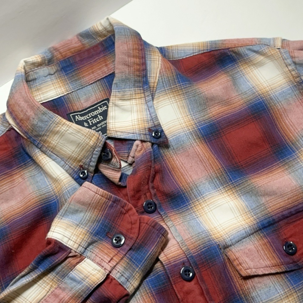 Abercrombie and Fitch Mens XS‎ Plaid Casual Long Sleeve Button Up Shirt Preppy